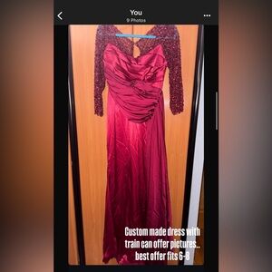 Stunning custom made dress added with stones and additional train added as well.